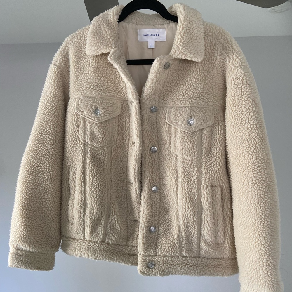 Beige Fuzzy Jacket Size large